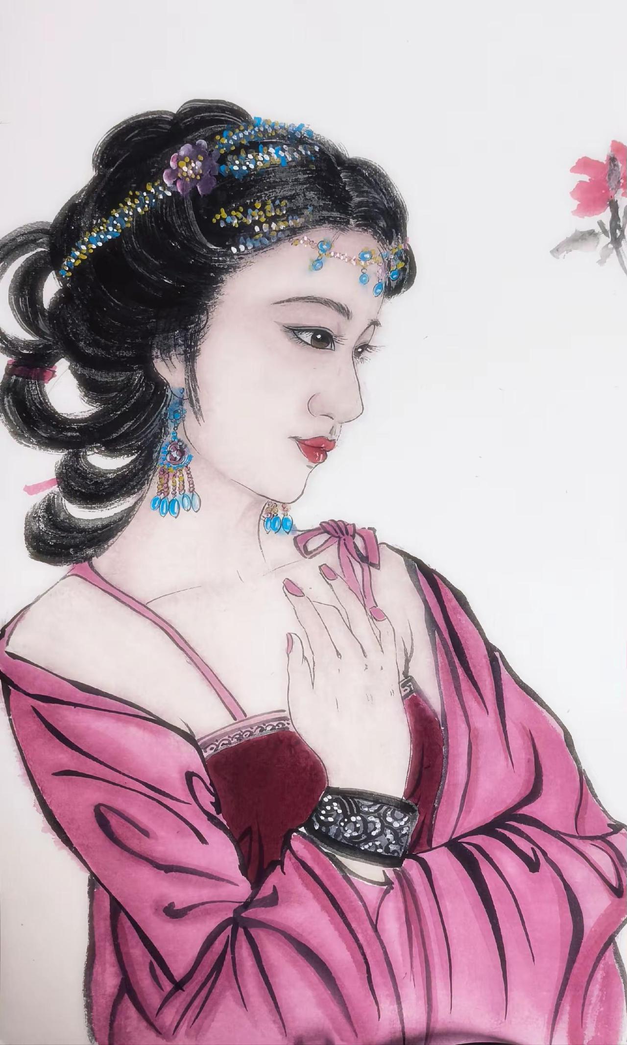 国风人物。国画人物 仕女图 仕女画 写意女子