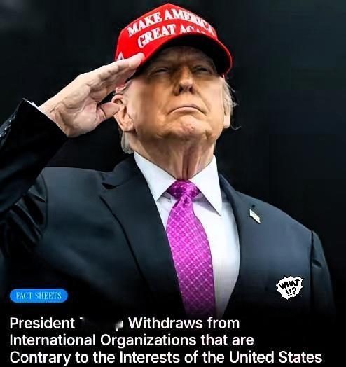 就在刚刚，
1月7号，国际上爆出个新闻：川普签署公告，宣布美国马上退出35个非联