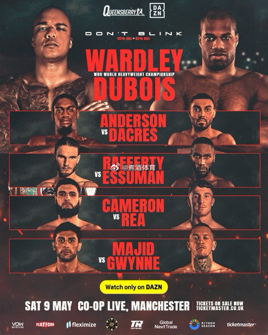 拳坛速递 看一下 这场比赛的阵容：🥊 法比奥·沃德利（Fabio Wardle