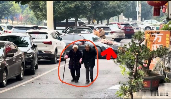 这不是偶遇，这是天缘。前有白首伉俪温馨牵手相濡以沫；后有喜结良缘新婚燕尔幸福守望