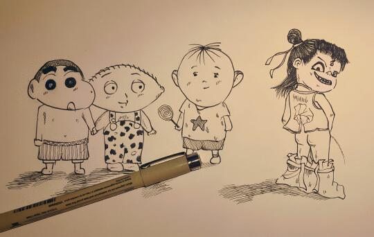 绘画｜这四个小朋友上学哪个幼儿园收呀🔥