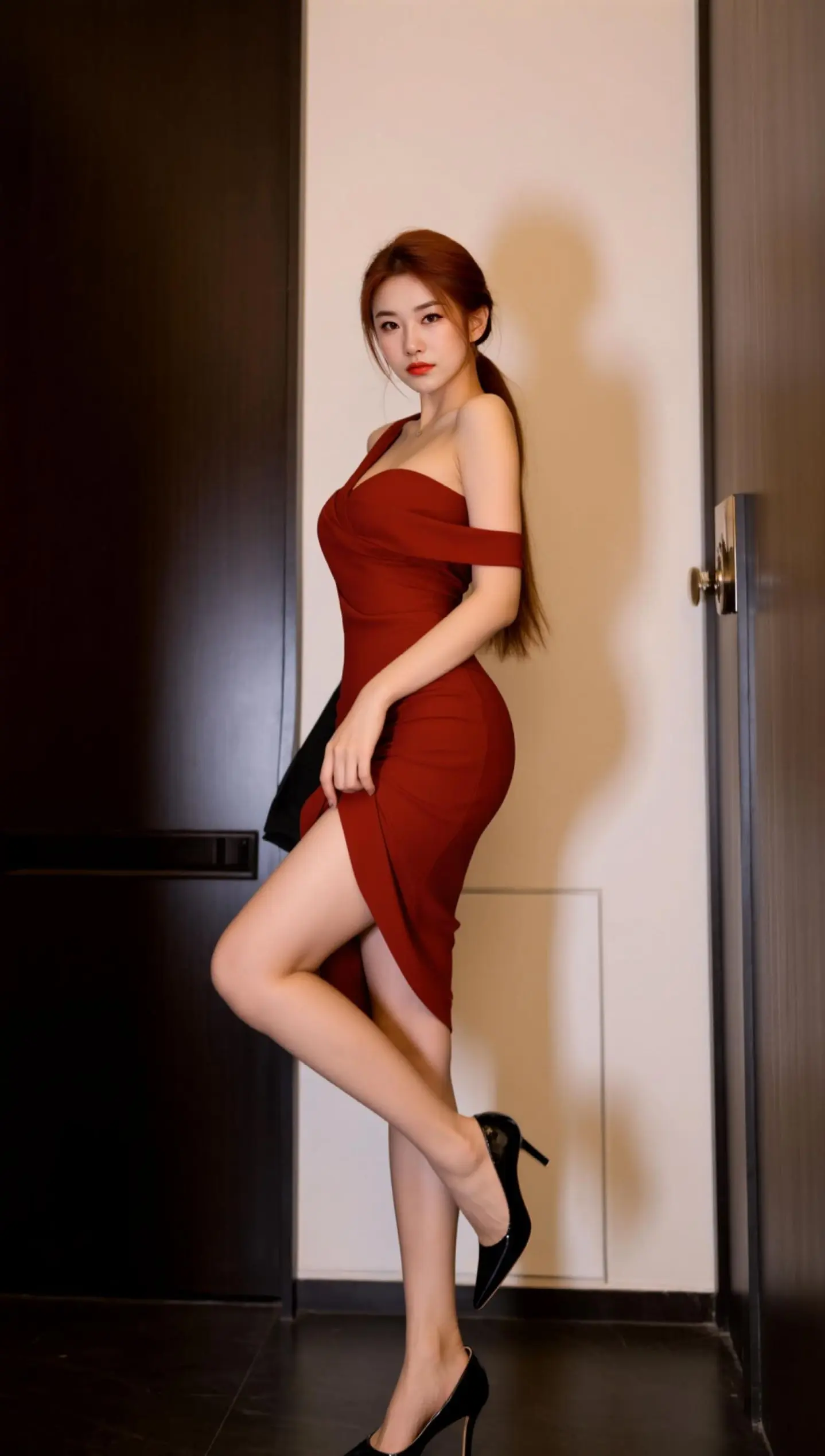 AI红裙风情照 随变ai随便玩