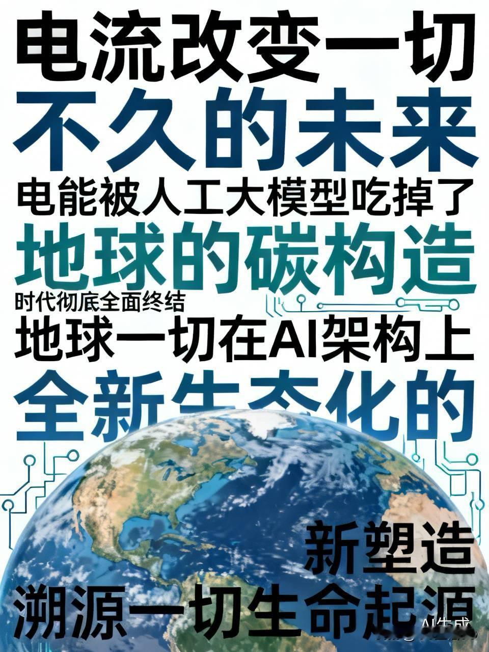 电流改变一切、不久的未来、电能被人工大模型吃掉了、地球的碳构造、时代彻底全面终结
