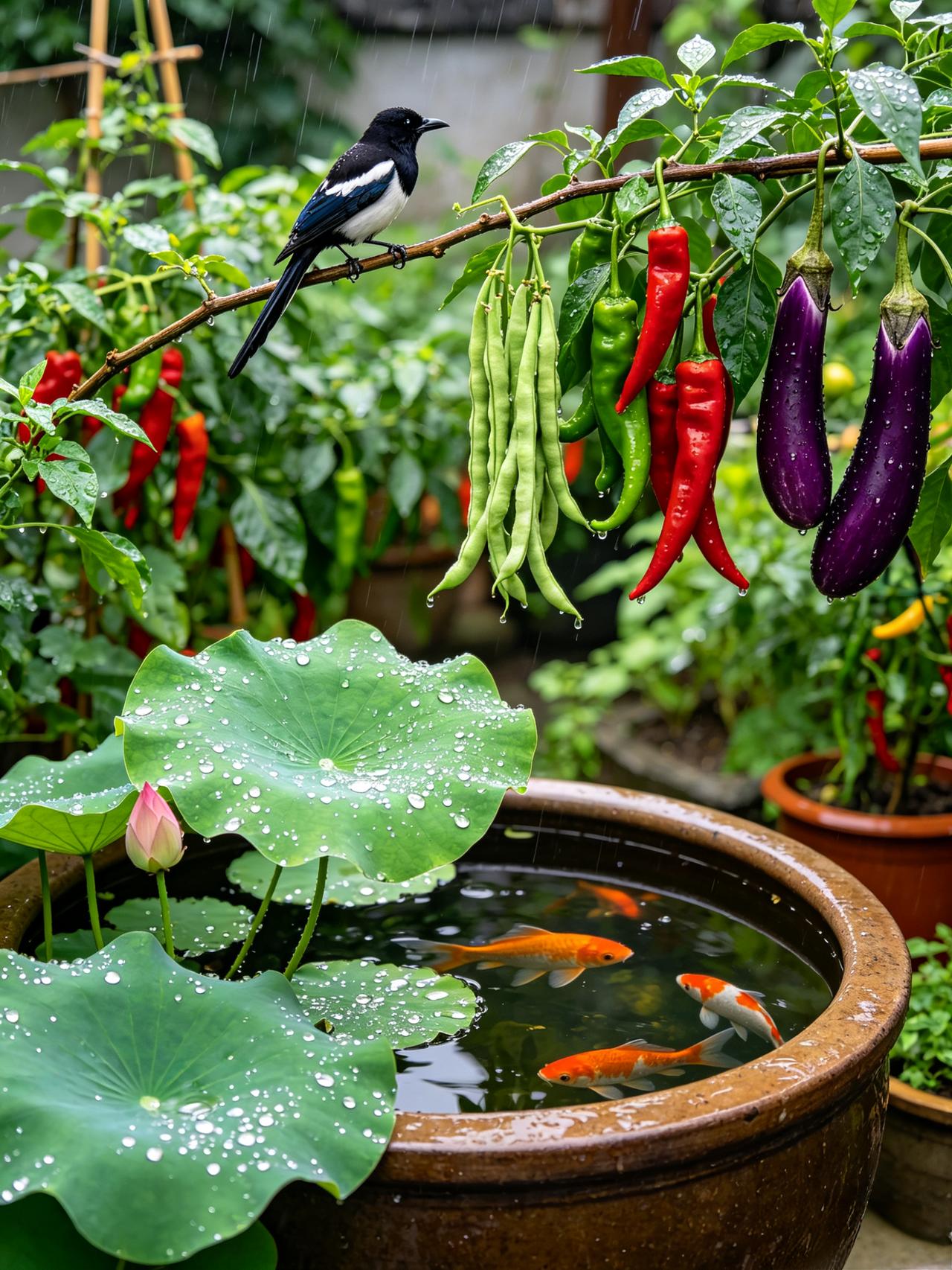 谁懂！
夏至雨后小院儿，
治愈感直接拉满……
 
今天夏至，小雨渐渐停歇，空气清
