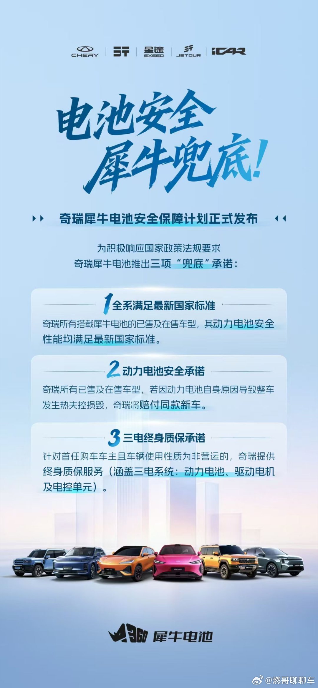 奇瑞犀牛电池宣布为电池安全兜底 