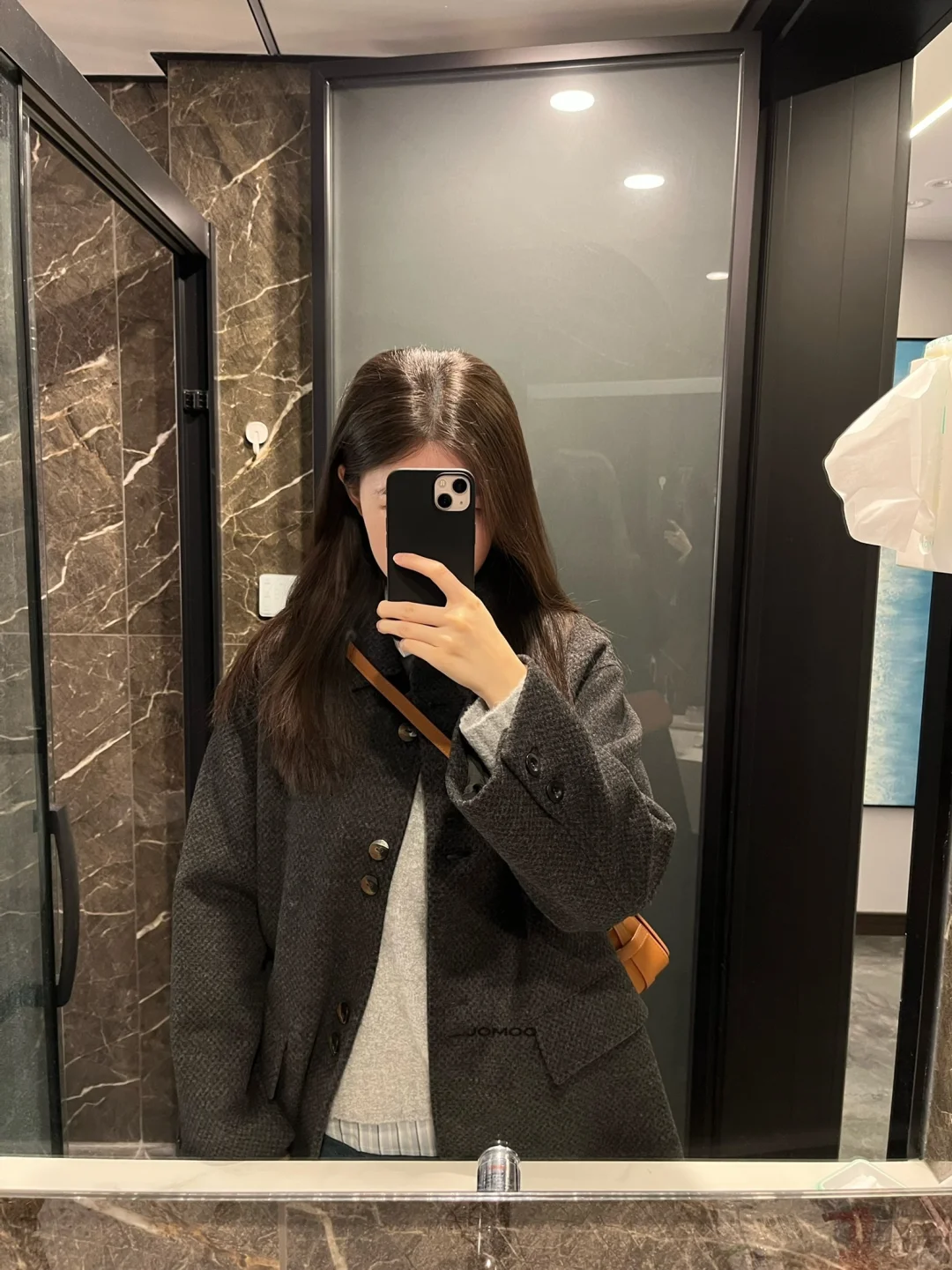 plog好爱这件麻灰大衣