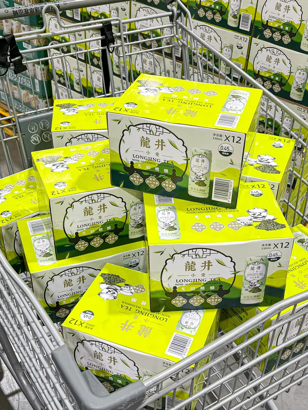 在山姆看到这个龙井啤酒🍃！一定要多拿点！！！