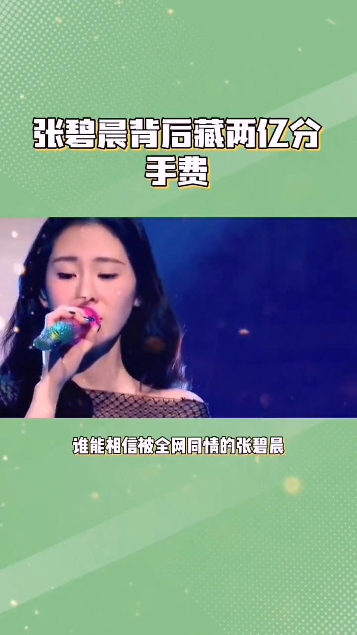 张碧晨的婚姻，张碧晨背后藏两亿分手费。
谁能相信被全网同情的张碧晨背后竟藏着两亿