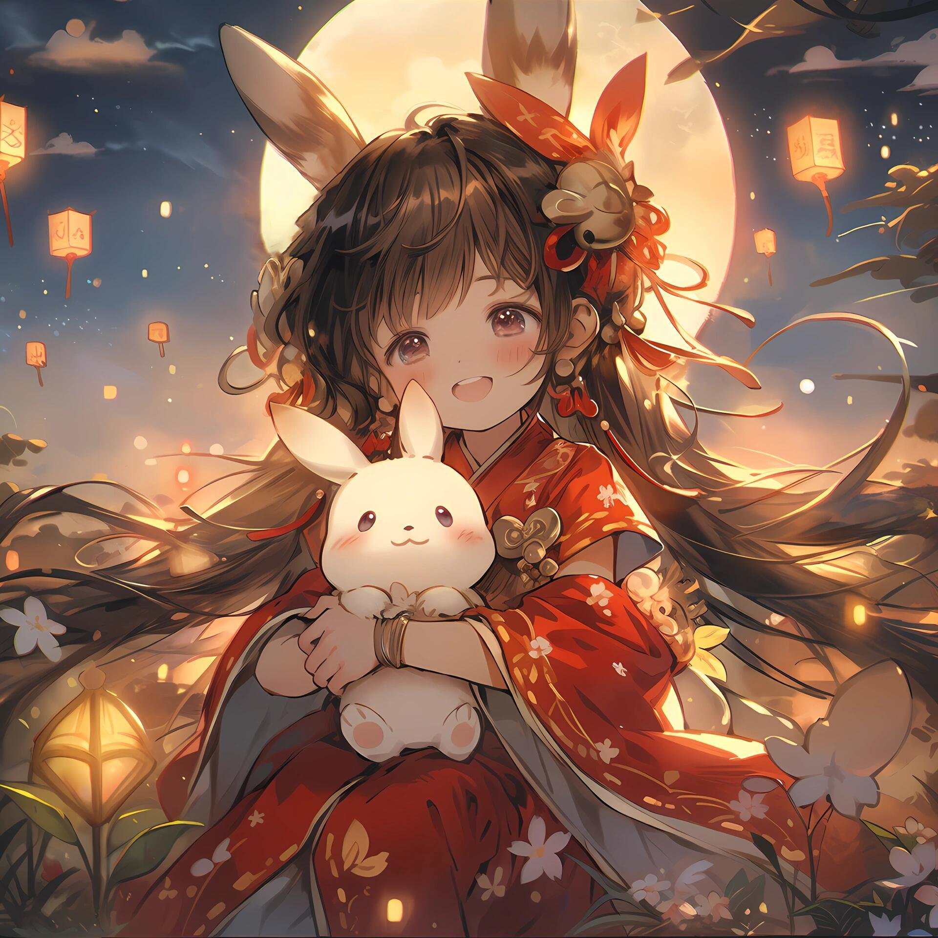 女生头像 | 月亮慢慢变圆，事事慢慢如愿[心]#漫视界企划# 🌕 #中秋节##