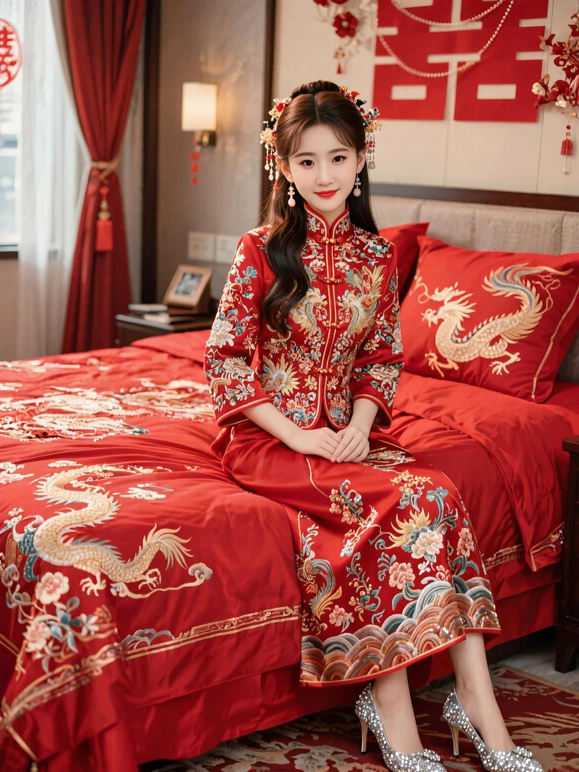 AI中式婚房写真