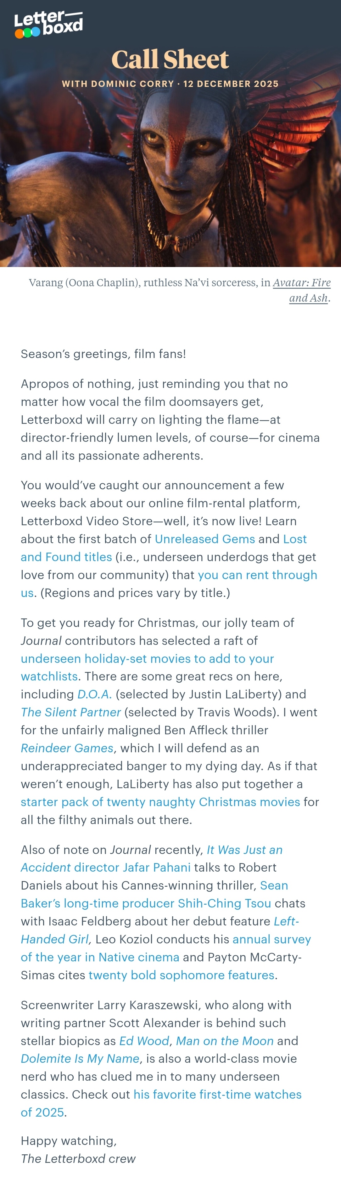 Letterboxd特稿，狂野时代进入圣诞节主题推荐名单电影狂野时代狂野时代北美