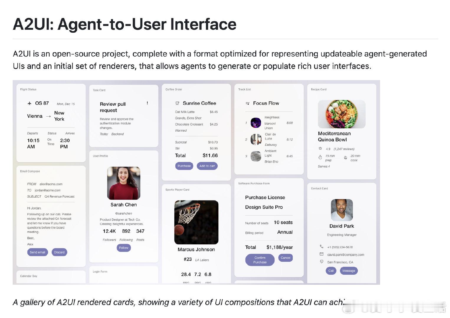 A2UI: Agent-to-User Interface很多智能代理在生成丰富