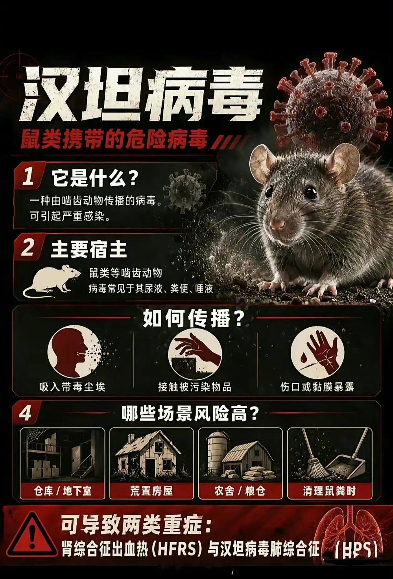 【汉坦是什么病毒】汉坦病毒主要由老鼠携带传播，多通过呼吸道感染，基本不会人传人。