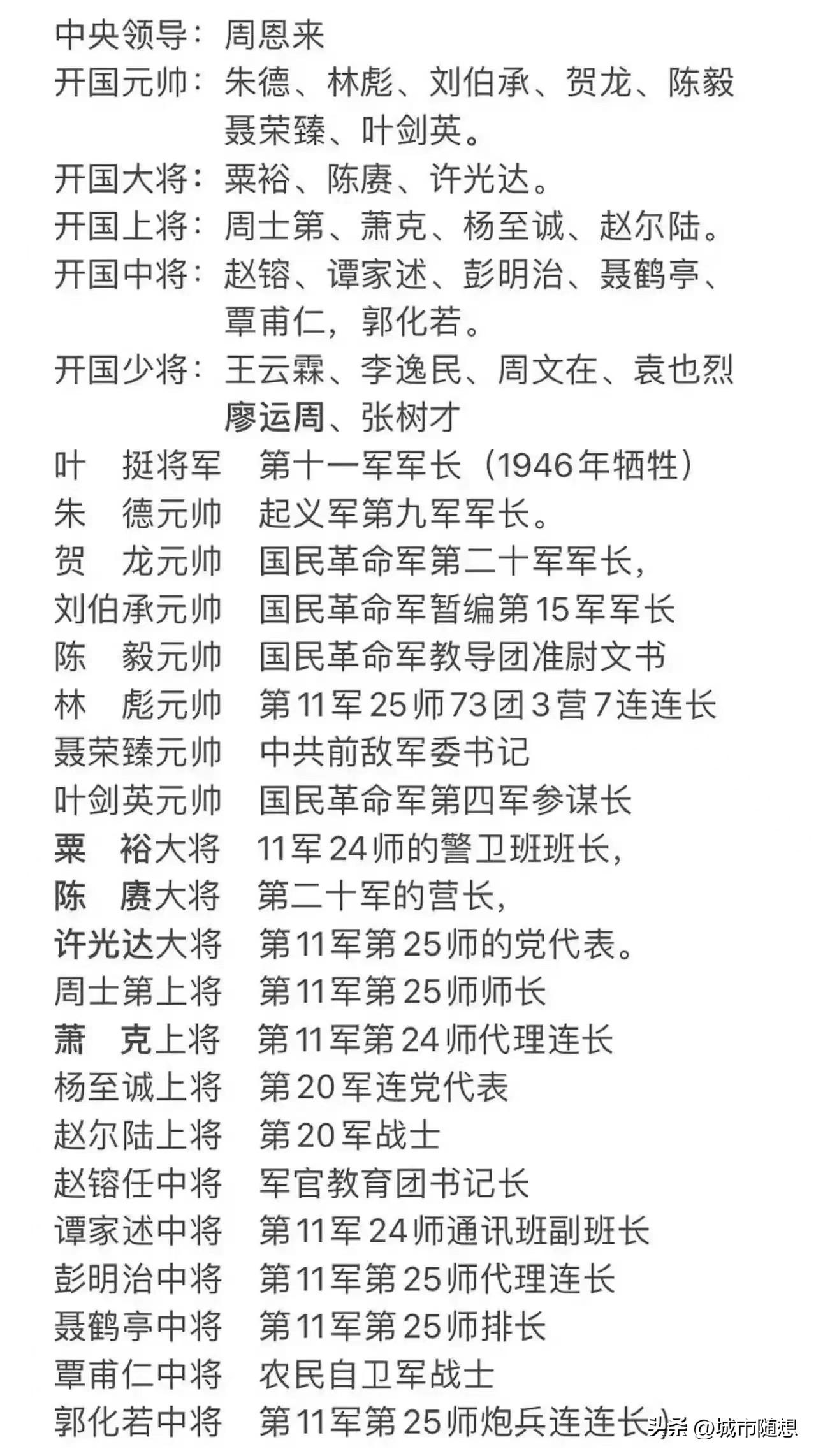 南昌起义时，开国将帅的职务一览。
 
有七位开国元帅参加了南昌起义，其中职位最低