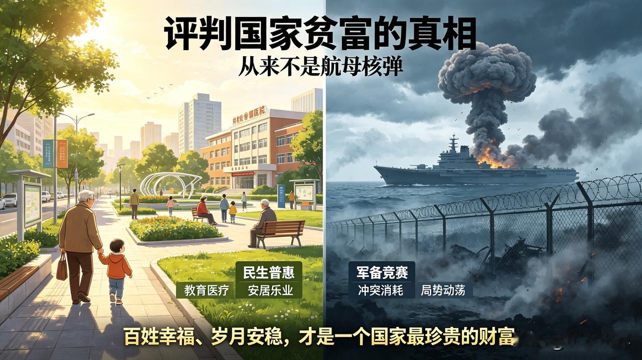 评判国家贫富的真相！从来不是航母核弹，很多人都想错了
 
很多人衡量国家强弱贫富