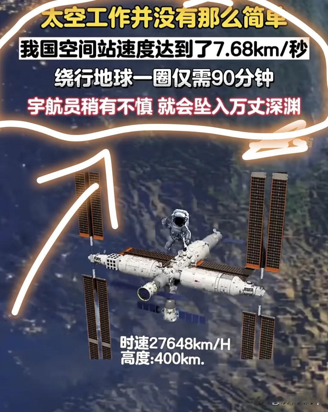 哈哈，感觉这个关于中国航天新闻标题有问题，太不科学了，宇宙里不是真空的吗？人都漂