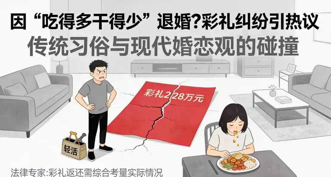 嫌未婚妻“吃得多干得少”，男子起诉索要彩礼！法院调解返还一半


一纸诉状，让一