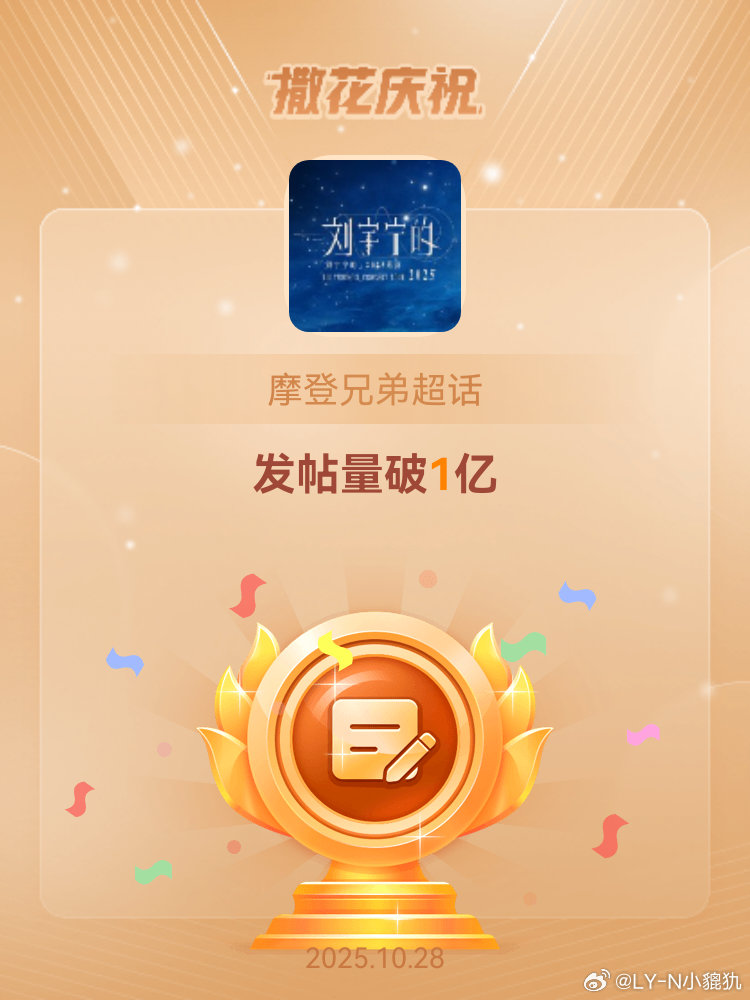 摩登兄弟[超话]恭喜摩登兄弟超话发帖量破1亿​​​