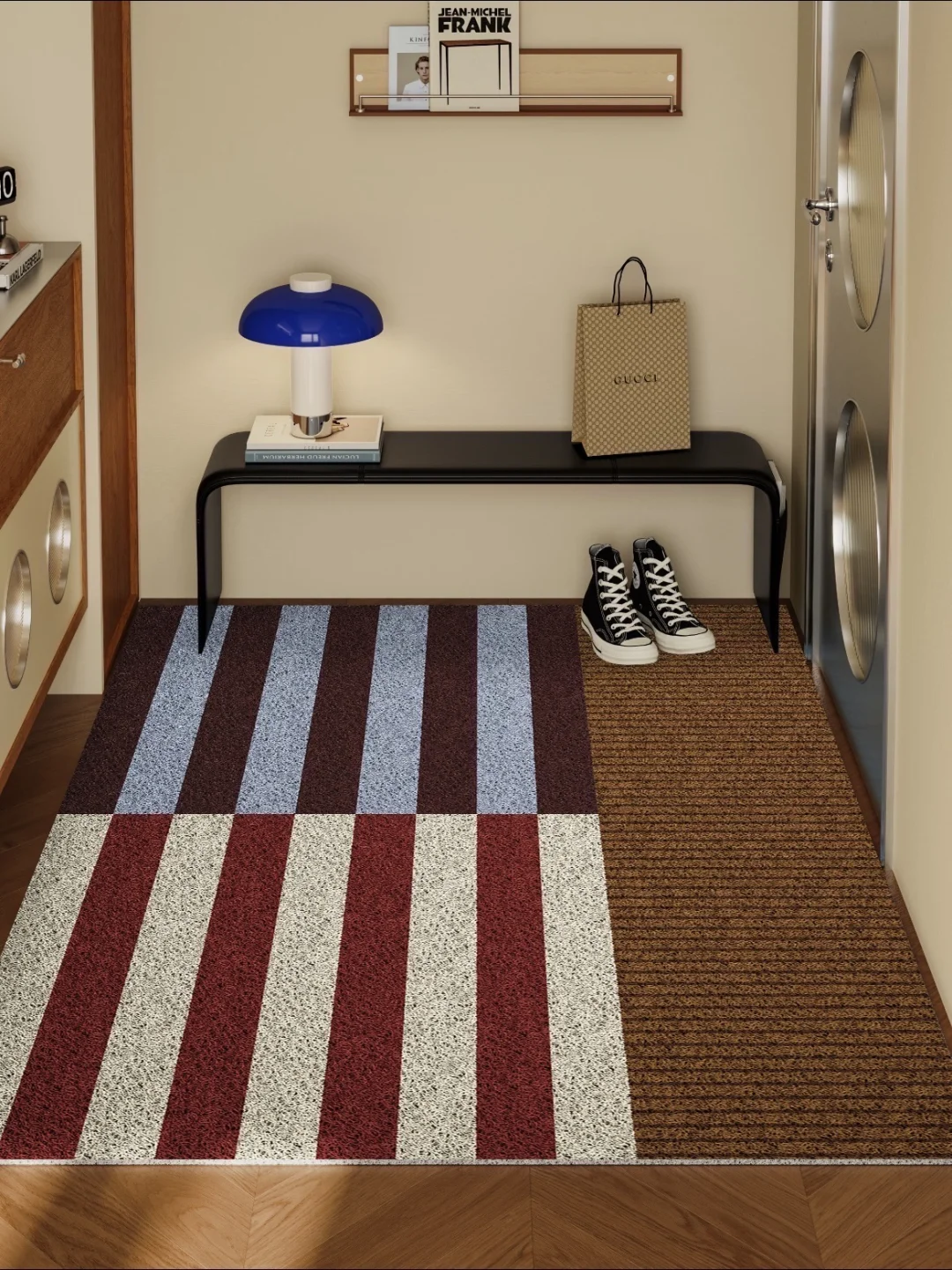 条纹控狂喜🟤🔵柯布西耶中古风地垫