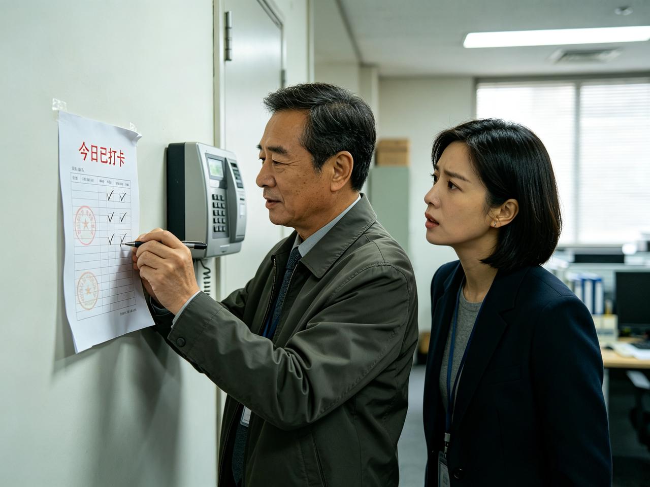 公司出了个新鲜事——打卡机旁边贴了张纸，上面手写着“今日已打卡”，落款是行政部的