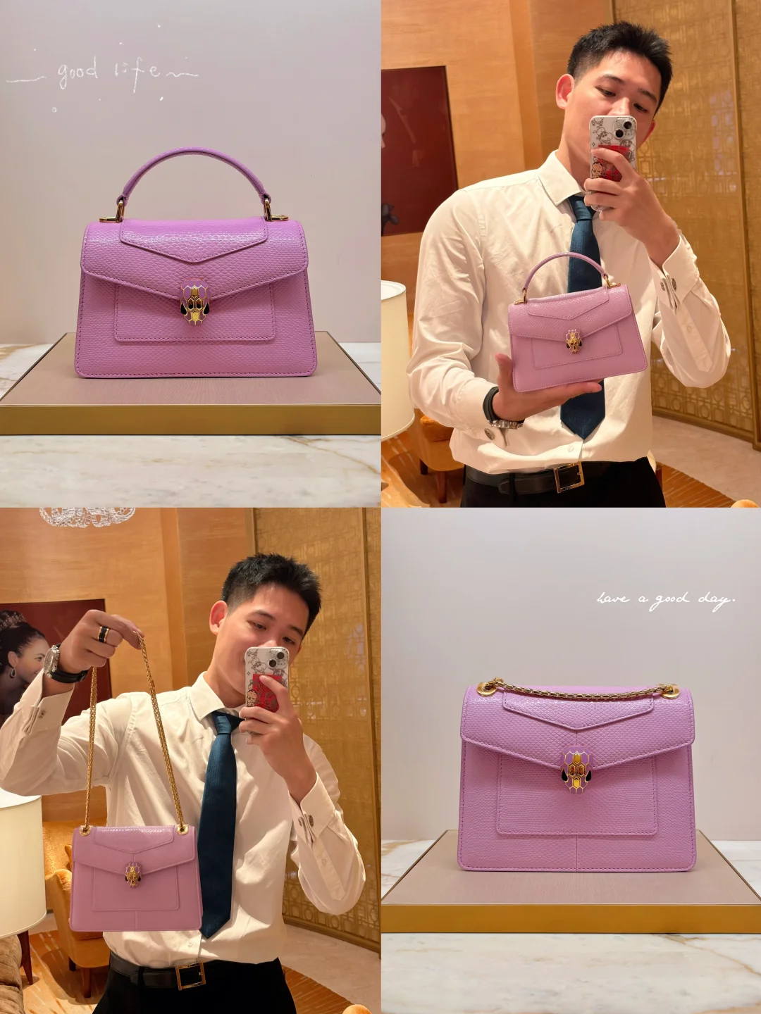 把普罗旺斯的紫，装进宝格丽新款水蛇皮包里