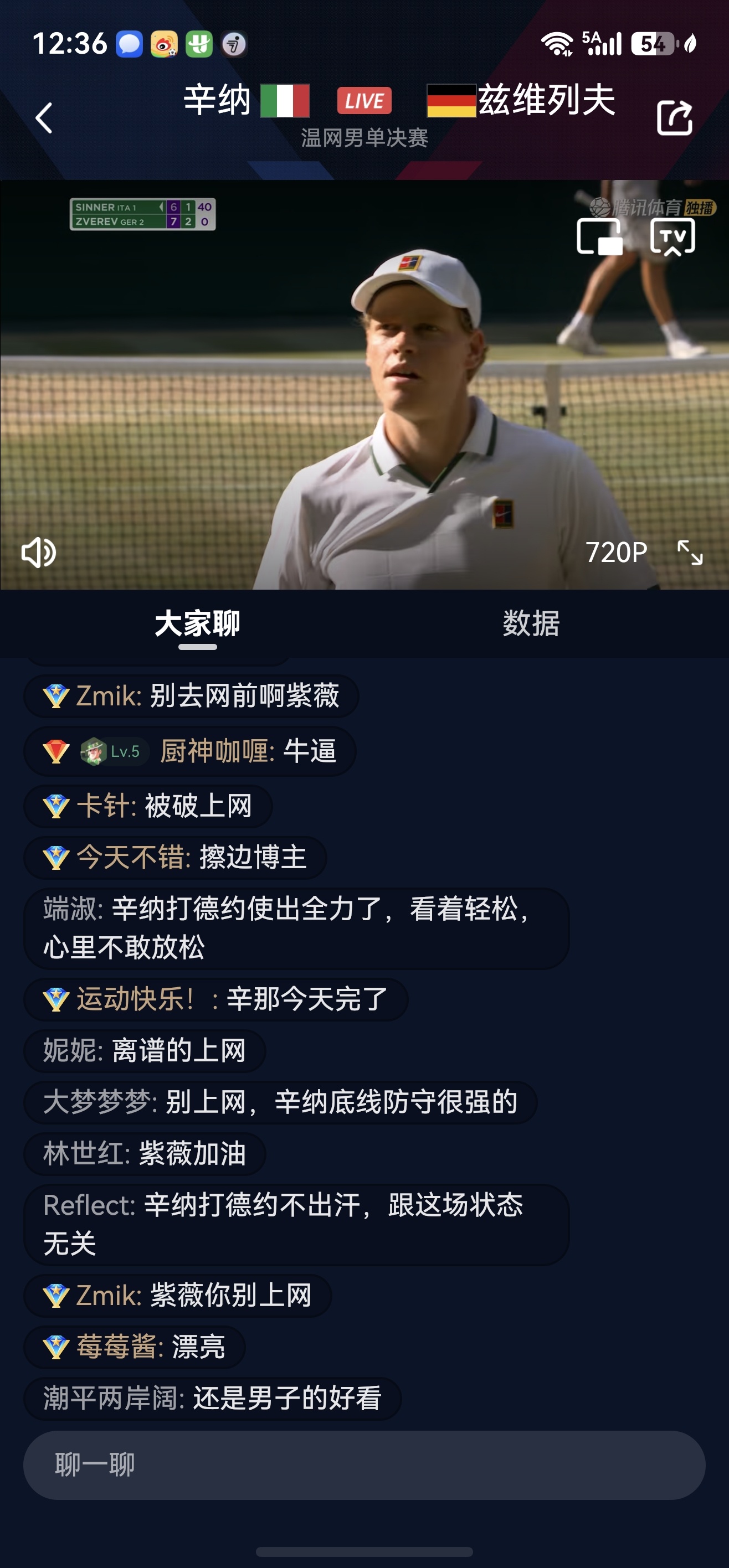 辛纳vs兹维列夫温网2026体育大赏 没想到，兹维列夫通过抢七，拿下了首盘！温网