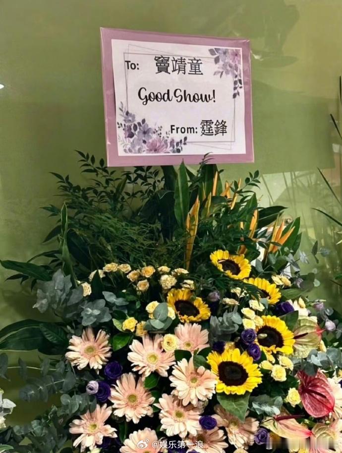 谢霆锋给窦靖童演唱会送花篮谢霆锋给窦靖童送花篮 谢霆锋给王菲女儿窦靖童演唱会送花