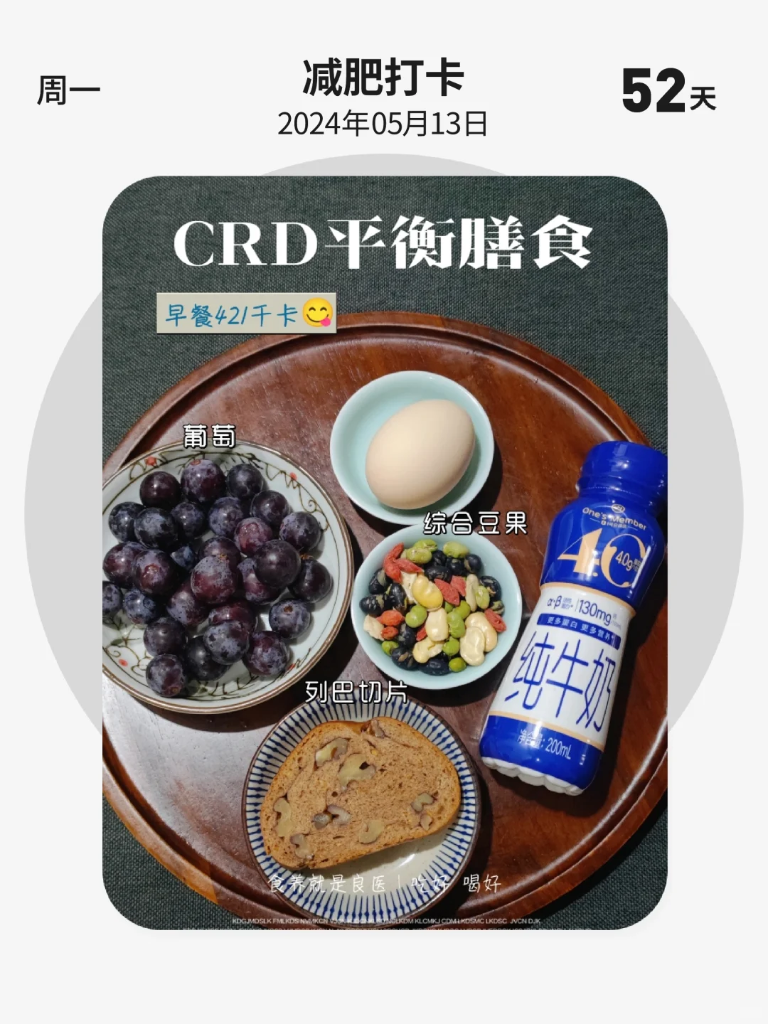 减肥打卡 | 第 52 天，CRD平衡膳食，早餐