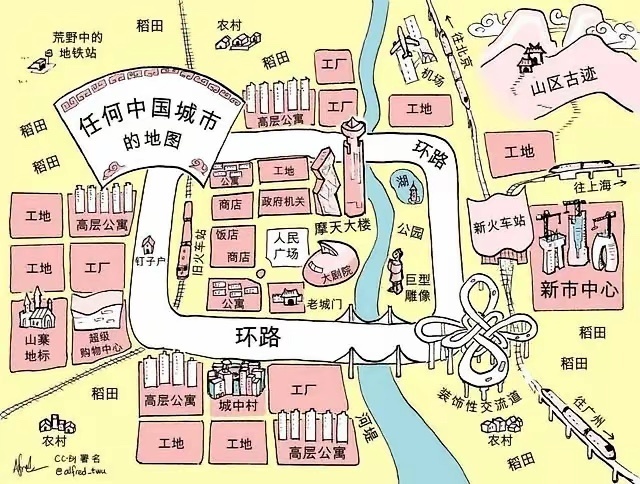 大部分城市都是像图中这个样子吧？