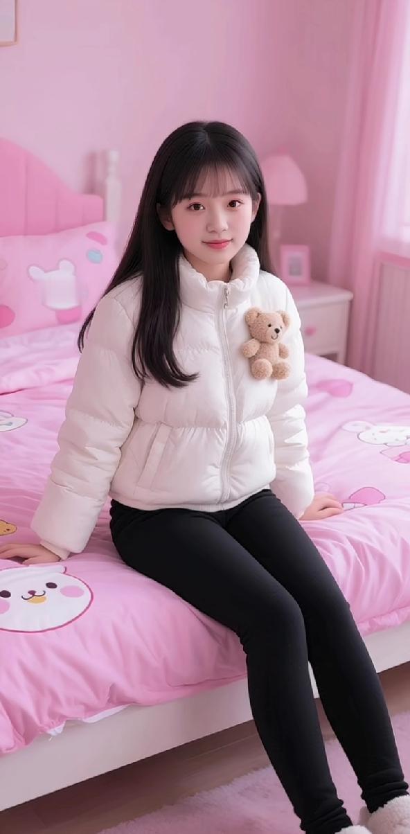 卧室穿搭，萌趣泰迪熊外套，甜美可爱！泰迪熊穿搭 女款毛茸茸外套