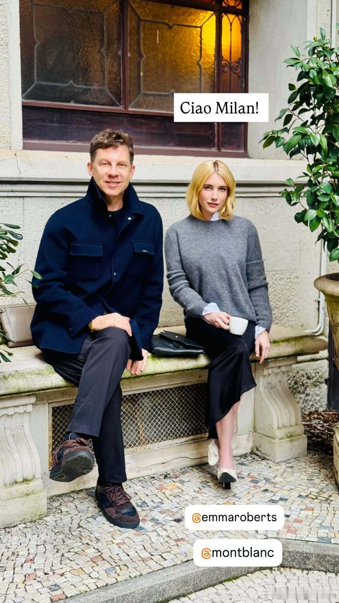 Emma Roberts艾玛罗伯茨在米兰时装周期间出席montblanc品牌活动