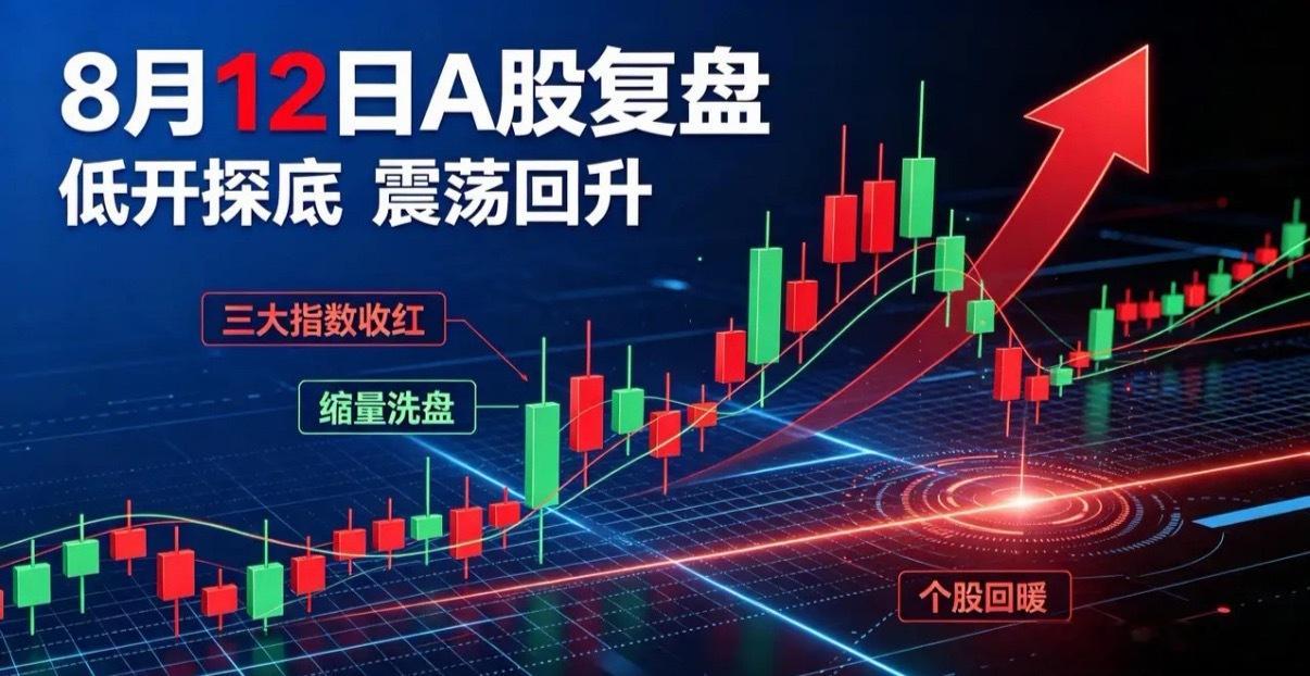 8月12日A股收盘复盘：缩量洗盘结束！明日8月13日大盘走势预判今日A股整体走出