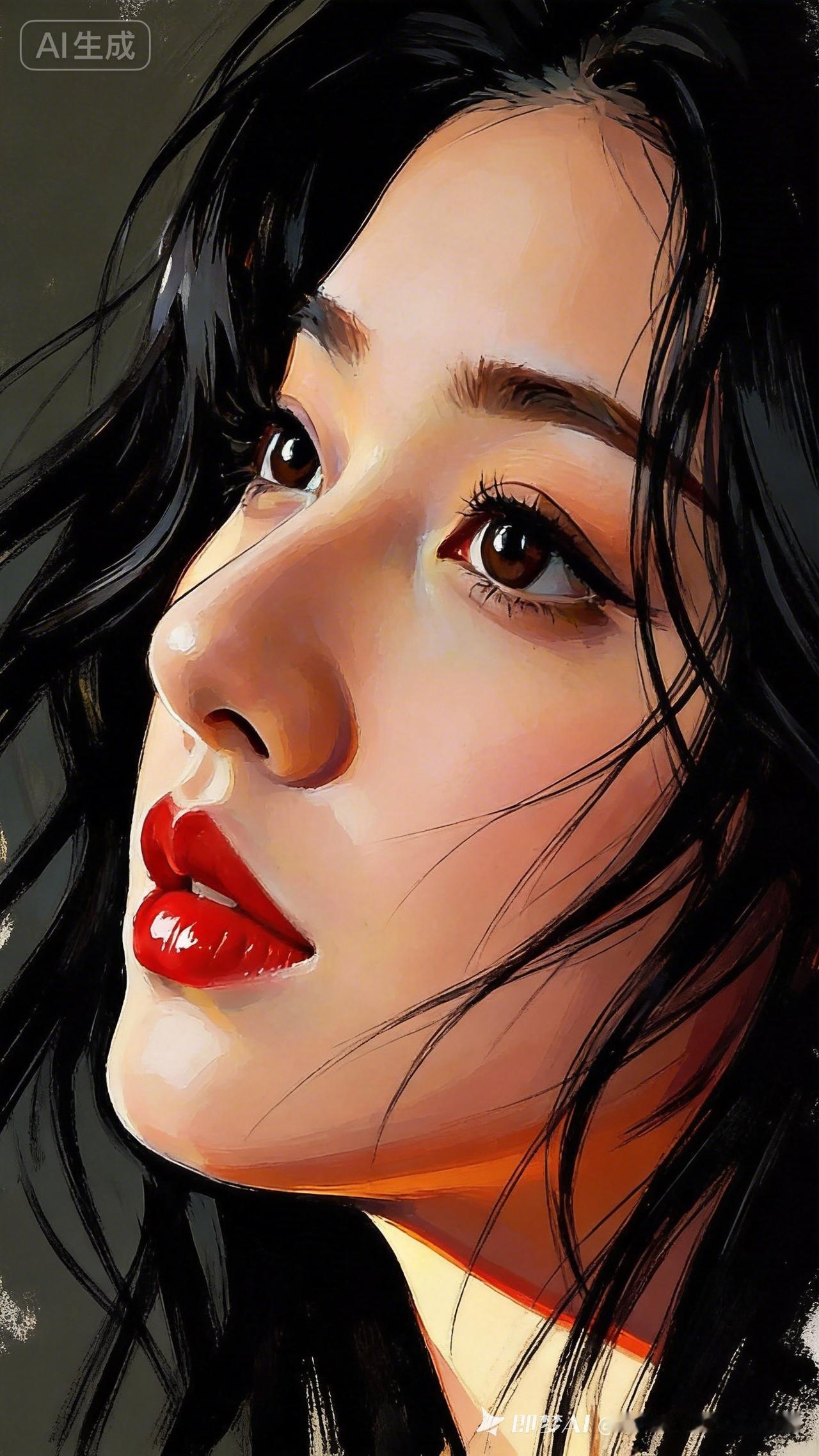 惊艳的AI生成插画，细腻的笔触，精致的五官，让人无法移开目光。