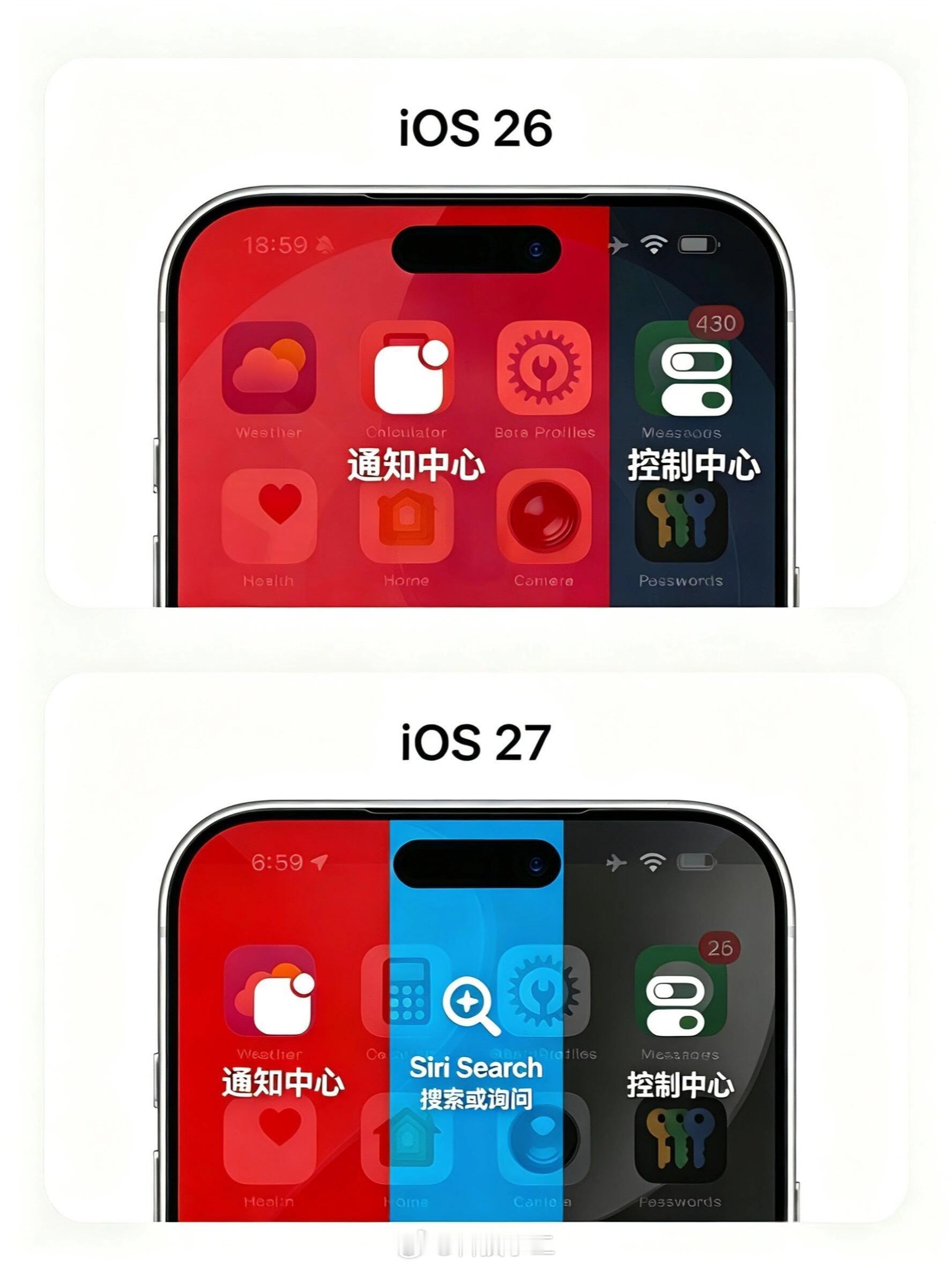 讲真的，以前我一直以为左边下滑是「通知中心」，右边下滑是「控制中心」，只是有容错