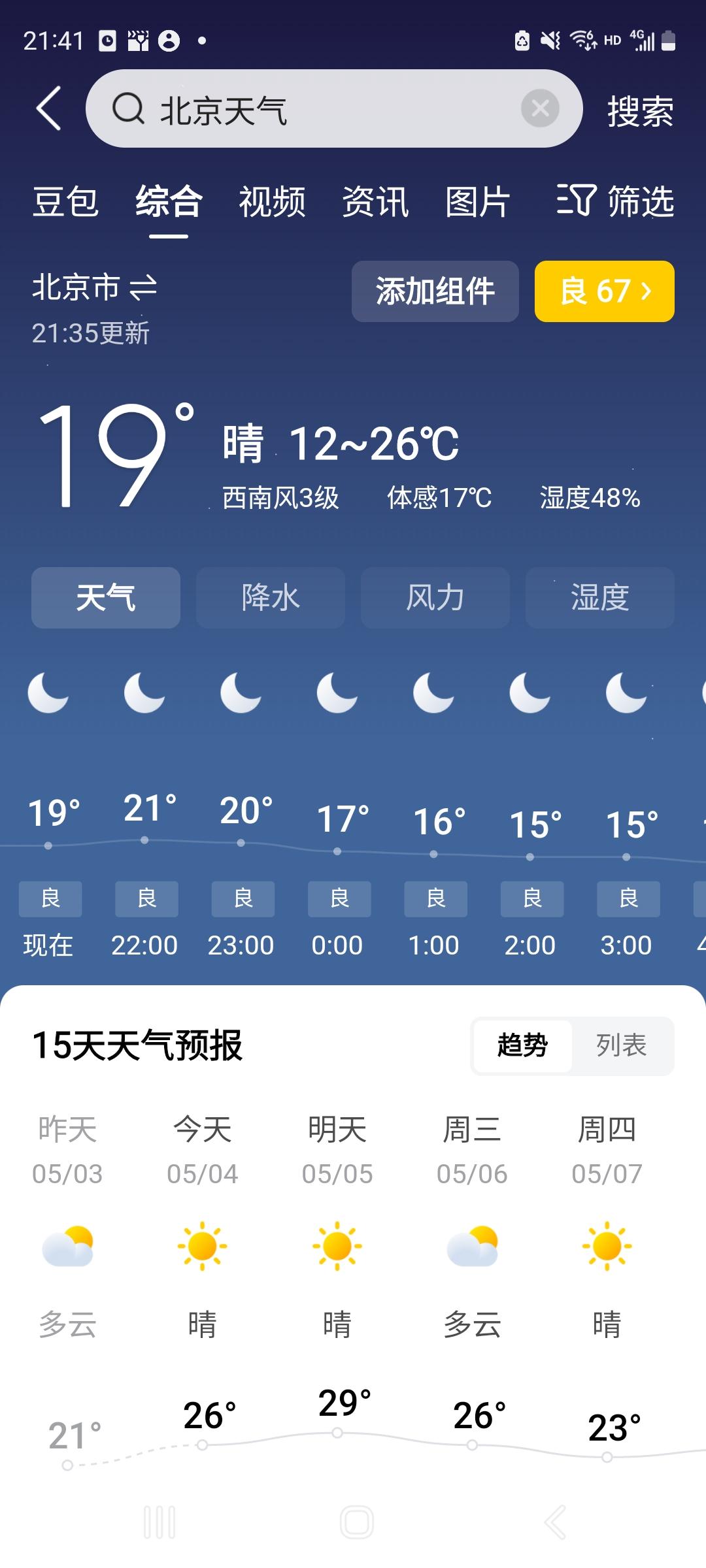 今天北京上午优，下午翻转为二级良，轻霾。据预报，明天为三级轻度，说是轻度，实际严