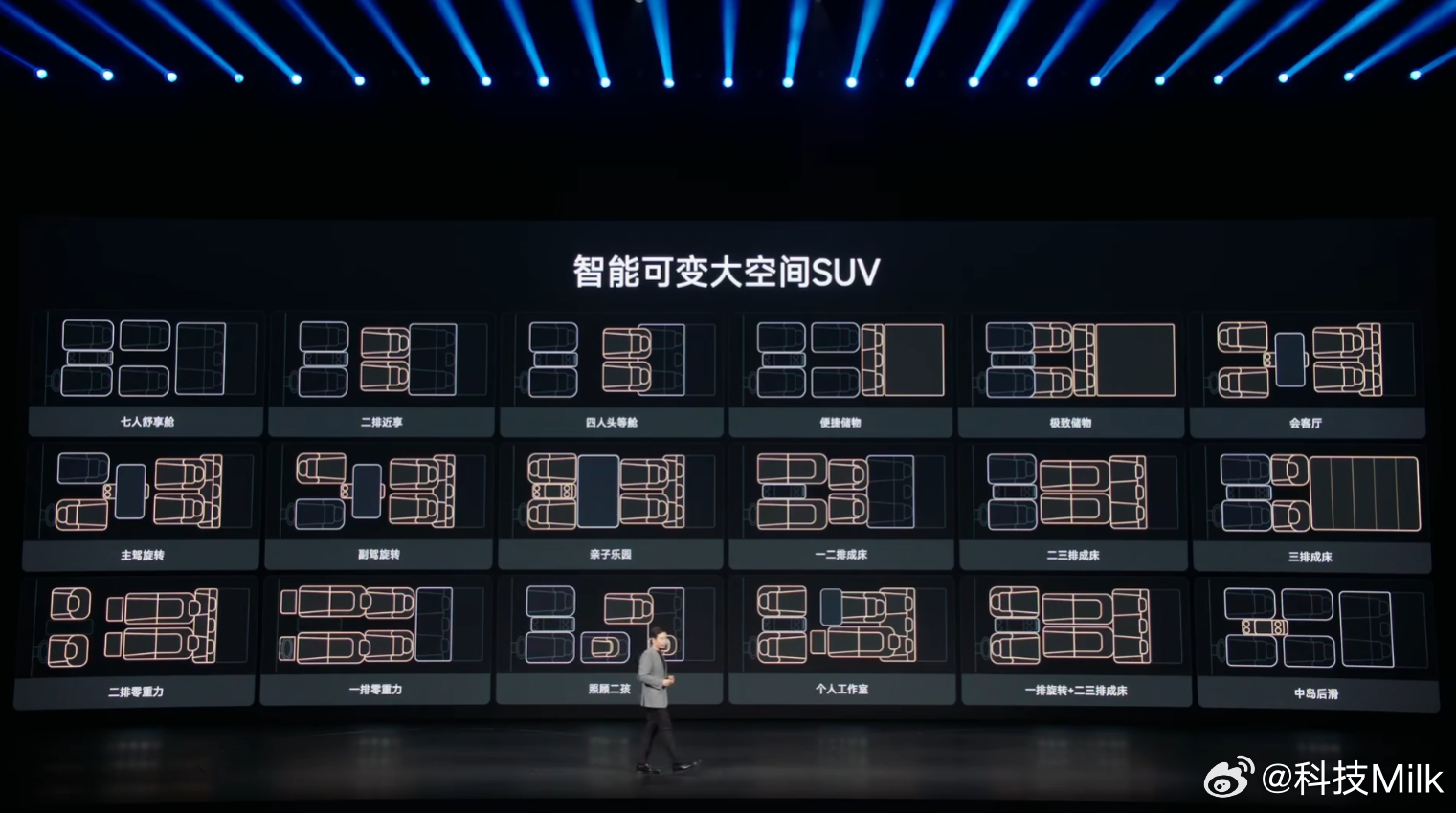 小米澎程N90 Max真的是一个智能可变大空间SUV，一排可以调成对坐模式，二排
