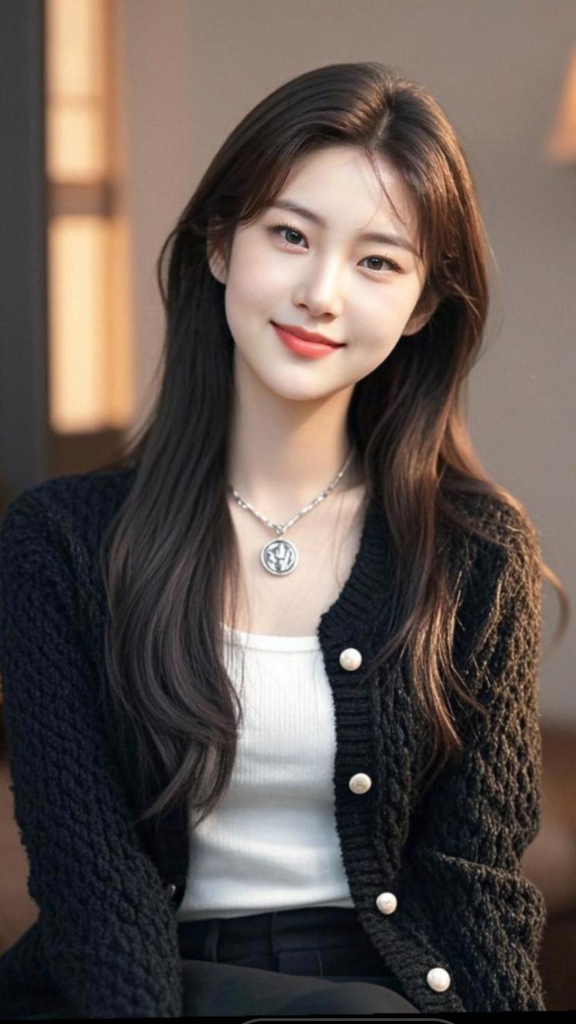 温柔甜美的少女，微笑如阳光般温暖