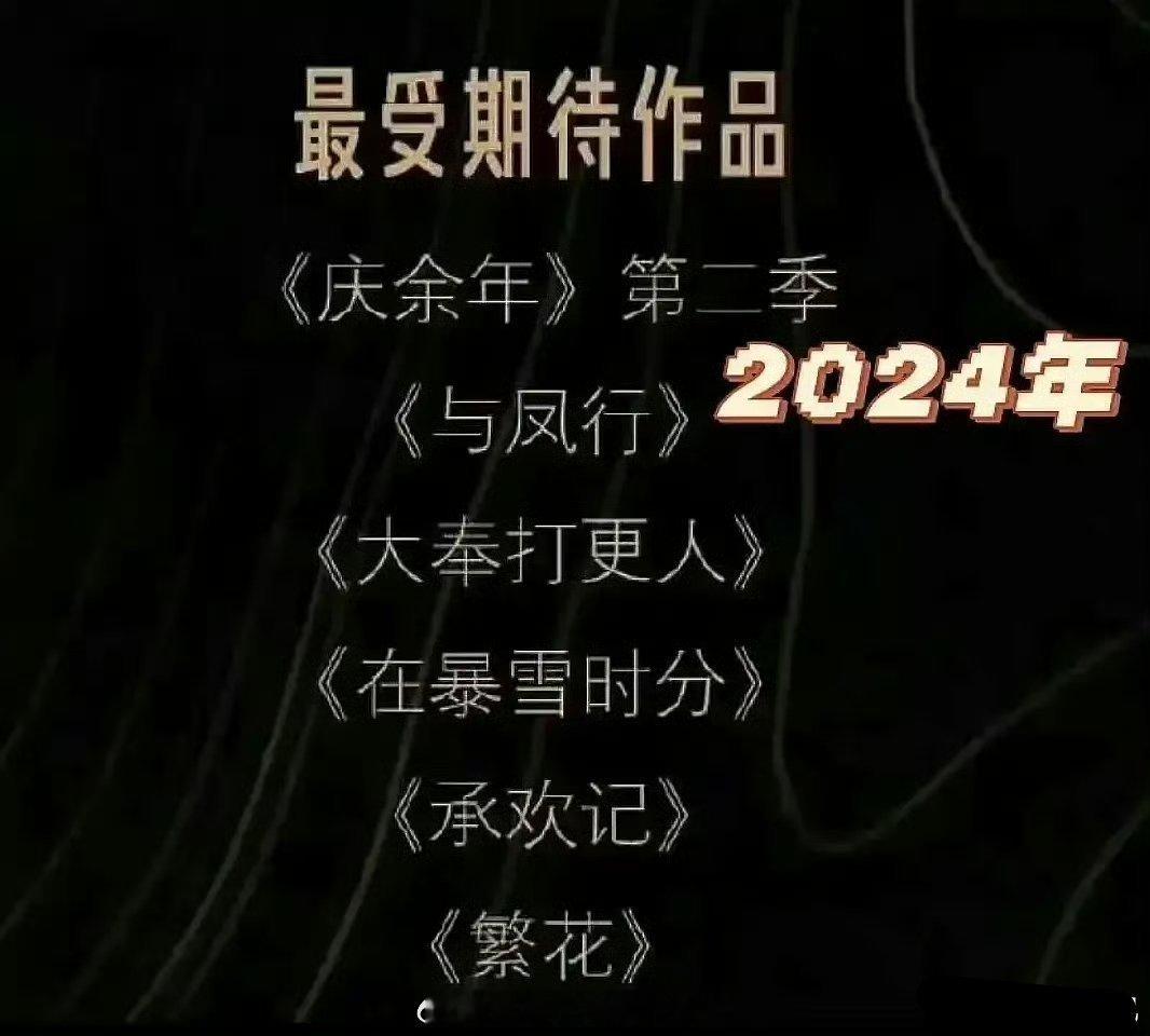 🐧去年押宝的最受期待作品都火了，今年押宝的最受期待作品目前已上两部《棋士》《陷