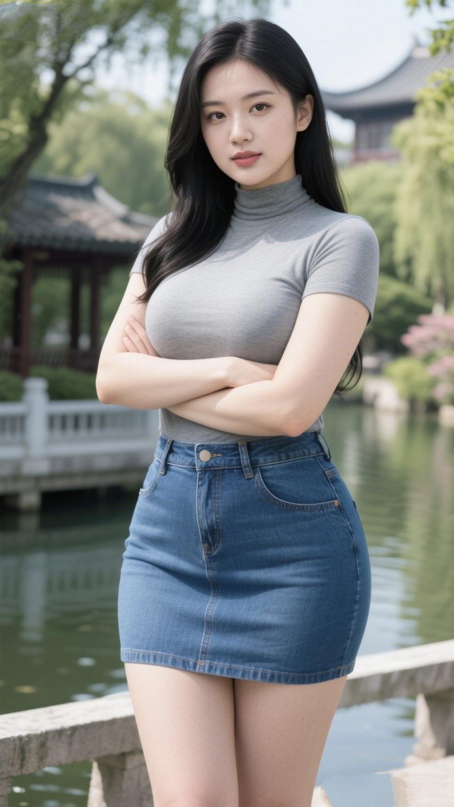 《湖畔的风》
 
风把柳丝梳得很软
你站在水边
像一帧刚洗好的照片
 
灰色高领