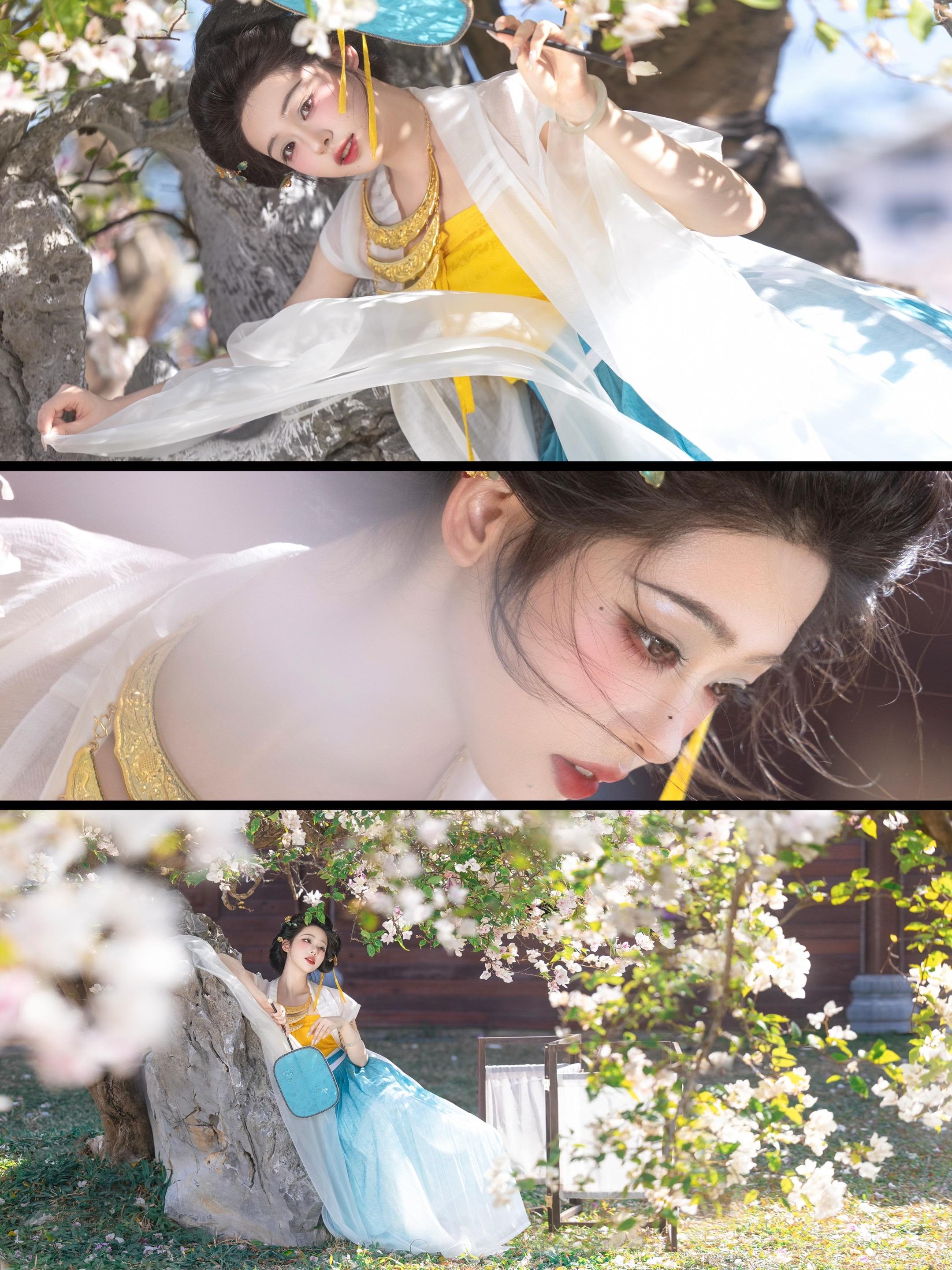 ‘ 买得一枝春欲放 ’像是午后的一场梦， 依旧是最爱的黄蓝撞色 特意为...