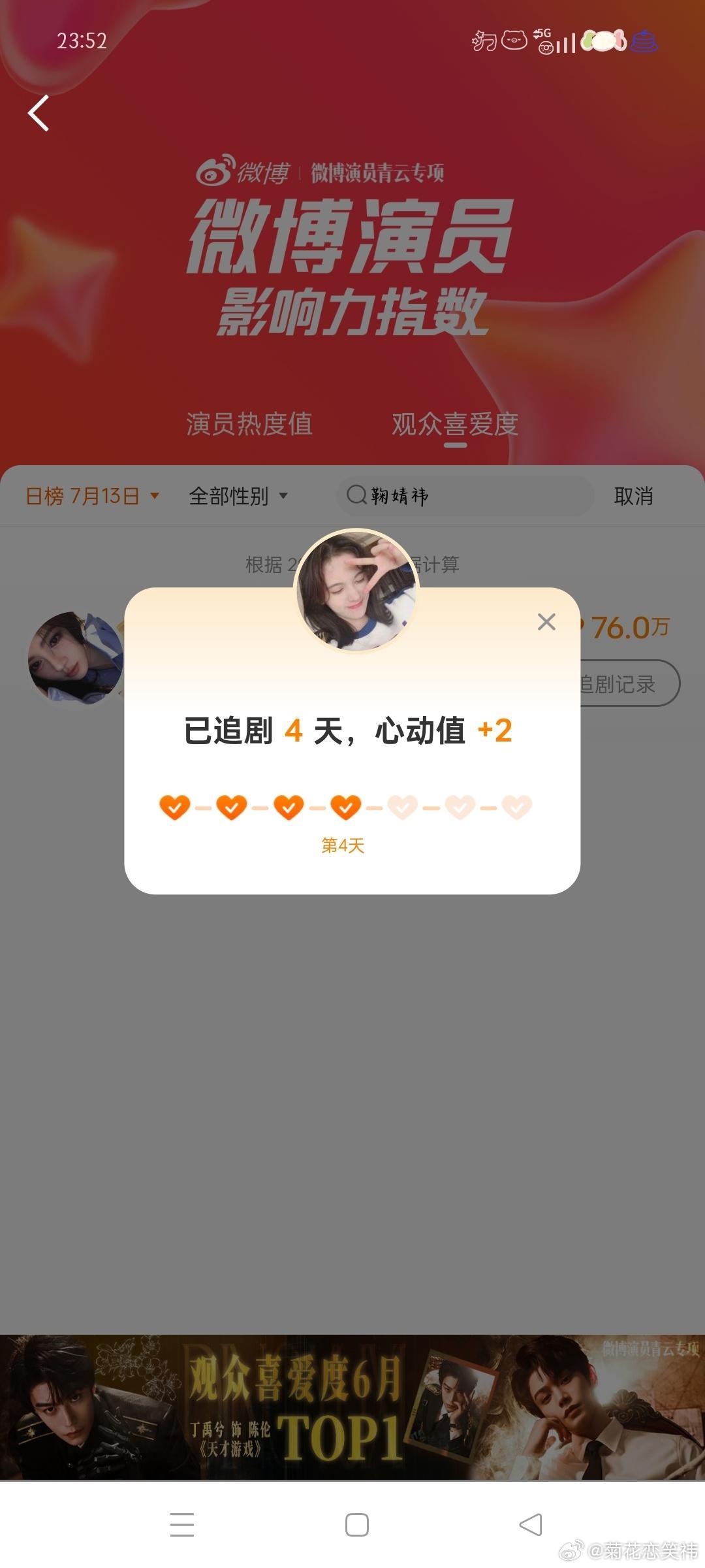 微博演员影响力指数姜黎非心动Day18  专栏 · 991投票箱