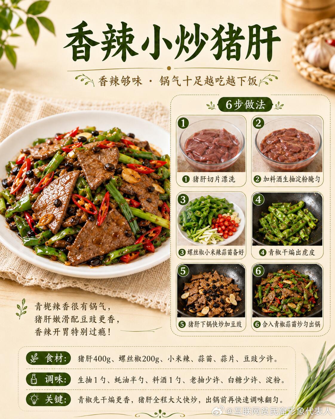 发现猪肝这个吃法的真是个天才一饭封神 葱末遇上猪肝，鲜香里带着厚重，简单一搭就这