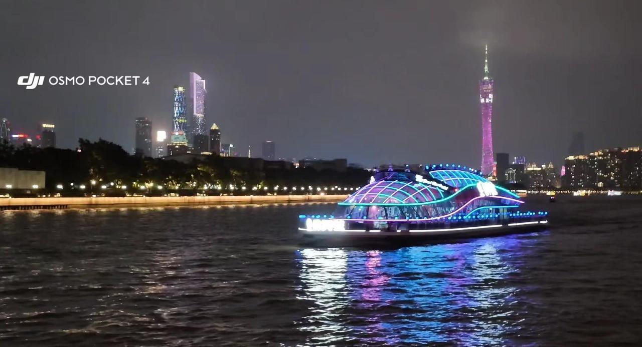 吹吹珠江的晚風~广州塔 夜游广州 此條視頻全程懟臉💙