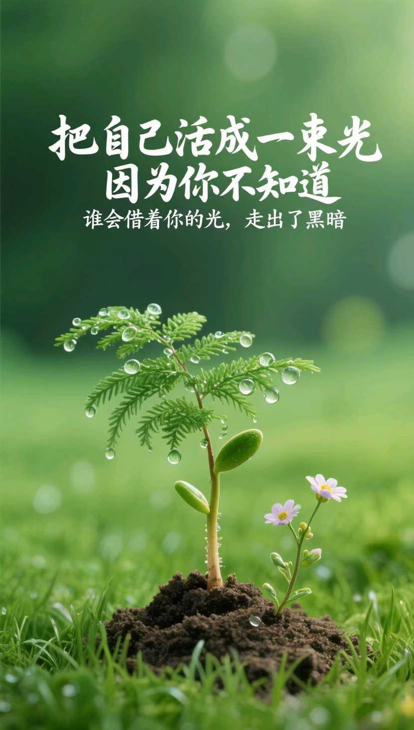 把自己活成一東光，因为你不知道，谁会借着你的光，走出了黑暗！