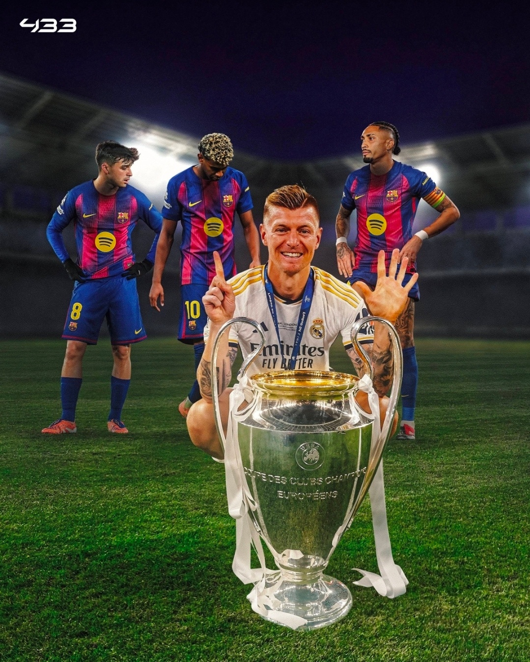 克罗斯：巴萨踢出了最吸引人的足球，但他们拿不到欧冠冠军近日，皇马名宿托尼·克罗斯