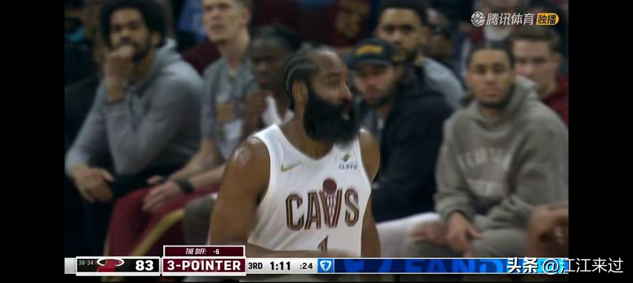 骑士背靠背末节崩盘，功亏一篑！103比120不敌热火！
哈登打满42分钟，砍下1