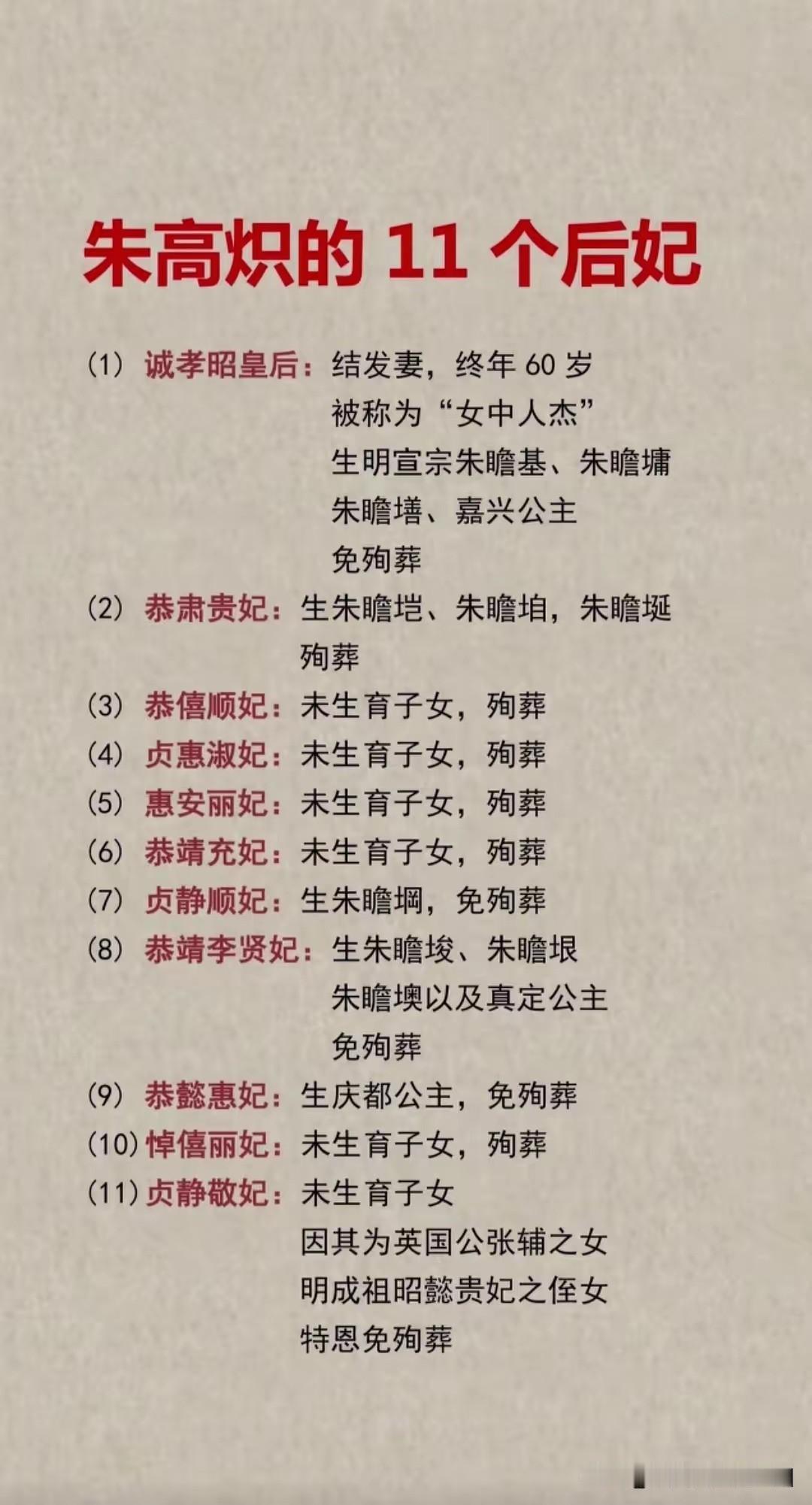 明仁宗朱高炽，当了十个月的皇帝，结果临死要五个妃子殉葬，就这还叫明仁宗，真的仁吗