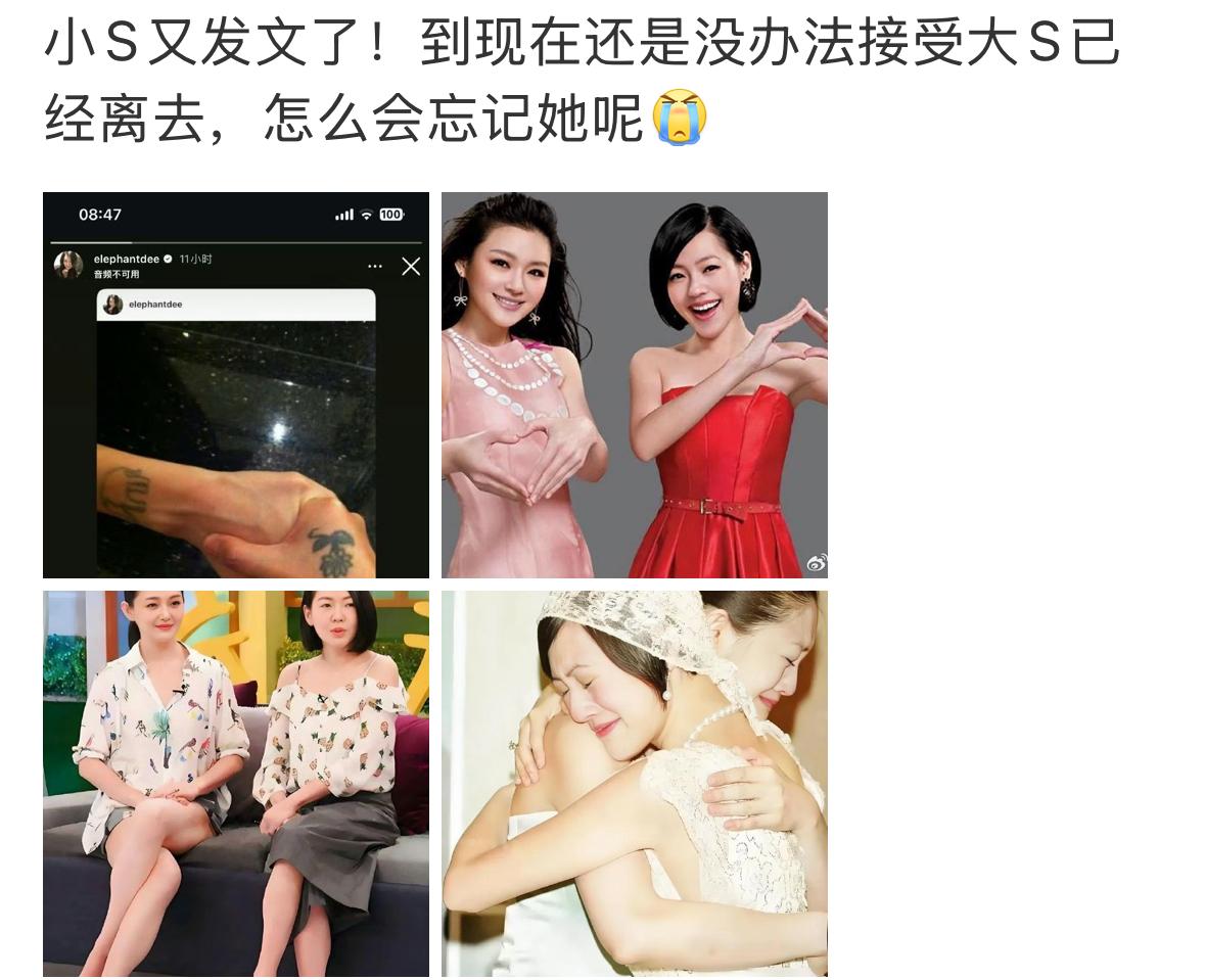 小S的世界都塌了，大S的离开，她真的是太难了，以后没有流量了。她无法接受大S的离