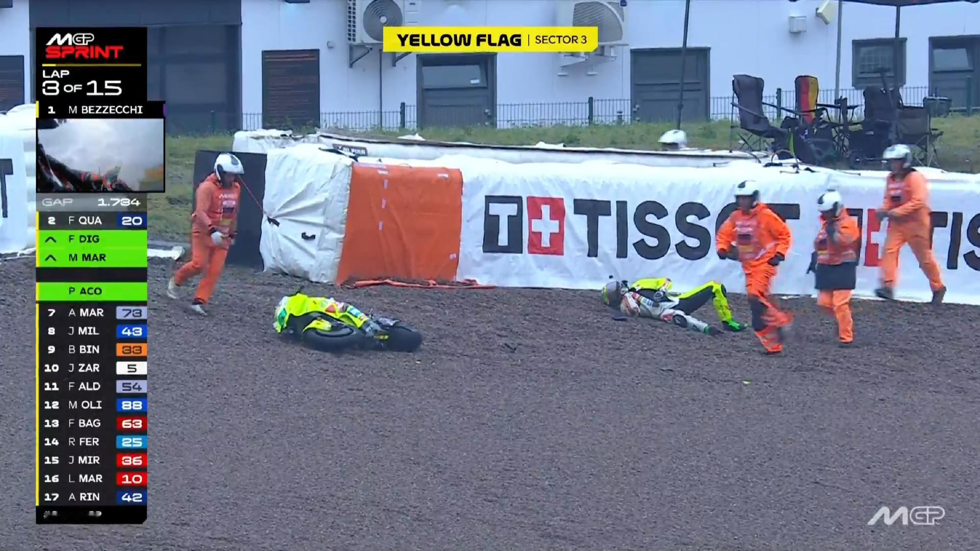莫比戴利8号弯严重摔车，希望人没事MotoGP2025MotoGP德国大奖赛 ​