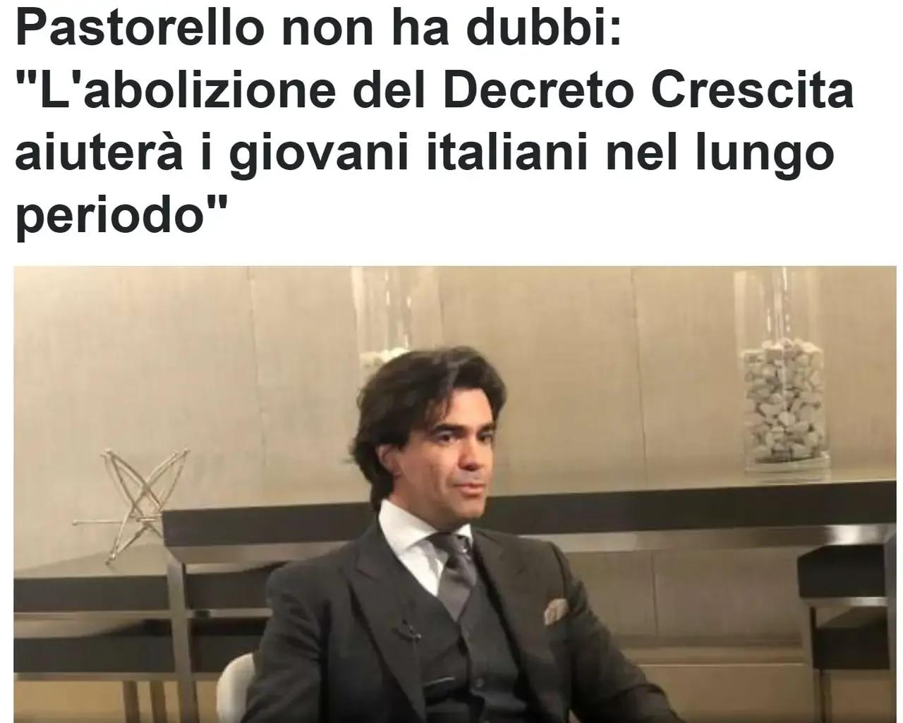 🇮🇹意大利足球🇮🇹
意大利著名足球经纪人帕斯托雷洛说，废除增长法令大快人